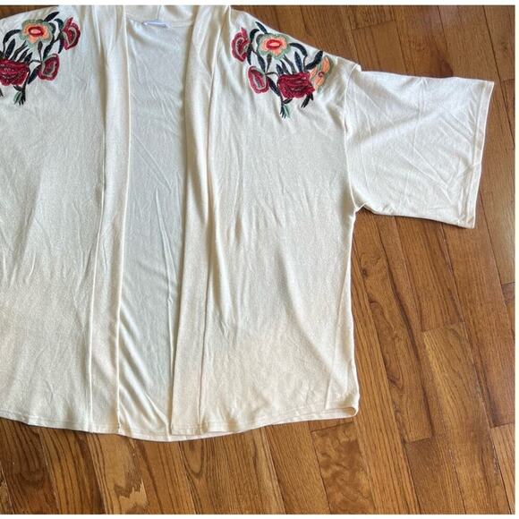 Chic Soul Embroidered Cardigan, Open Front, Floral, Multicolor, size 1XL - Picture 11 of 12